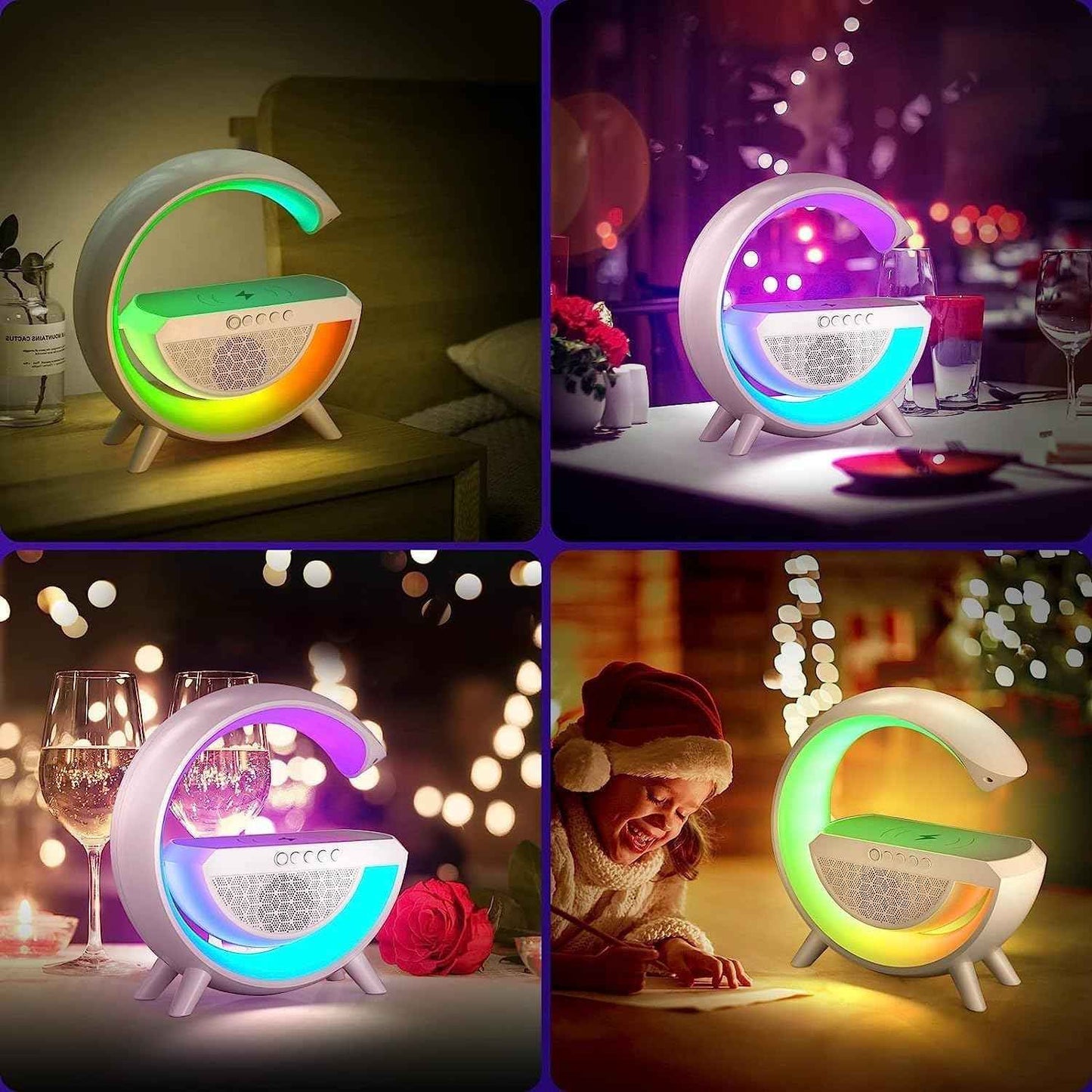 G-Shape LED Lamp Wireless Charger &amp; Bluetooth Speaker